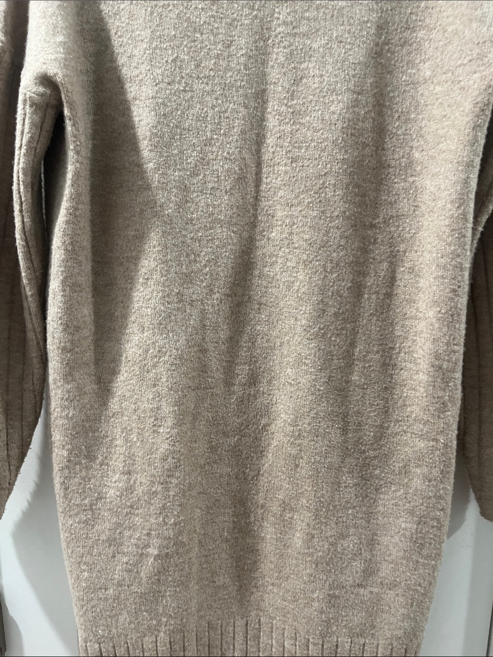Cyrus XS Cozy Open-Front Long Cardigan Sweater Beige Wool Blend - Picture 13 of 14